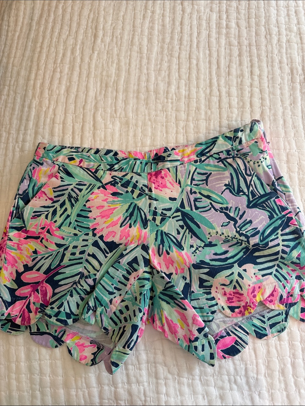 Lilly Pulitzer Floral Scalloped Skort - Pink, Teal & Lavender